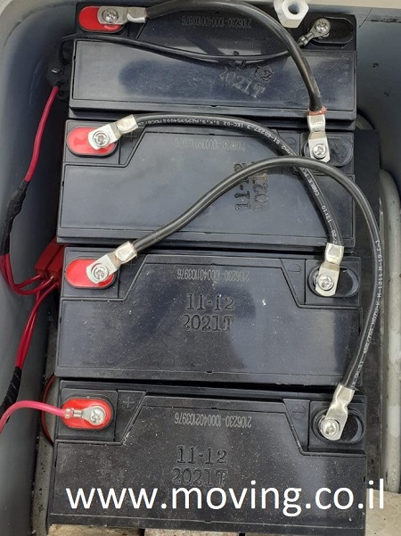 4 מצברים ג'ל סגורים ללא טיפול לקלנועית 24 וולט כל מצבר 6 וולט