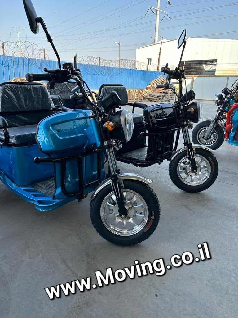 ריקשה מאובזרת עם פאנל תצוגה דיגיטלי חכם ומפורט, מראות זקופות, בלם דיסק קדמי, מזלג הדראולי, מאותתים, תאורת לד, צופר ועוד..